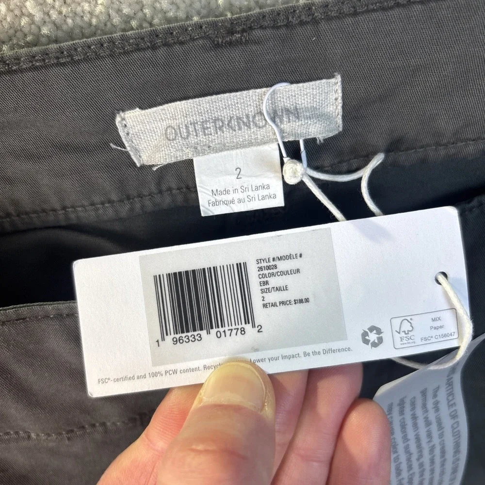 Outerknown S.E.A. Mission Jogger Pants Women 2 Grey Organic Cotton Ankle Zip NEW